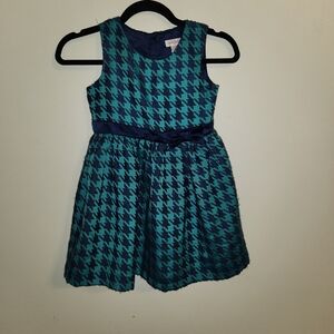 Cat & Jack Kids Houndstooth Dress - Teal and Navy